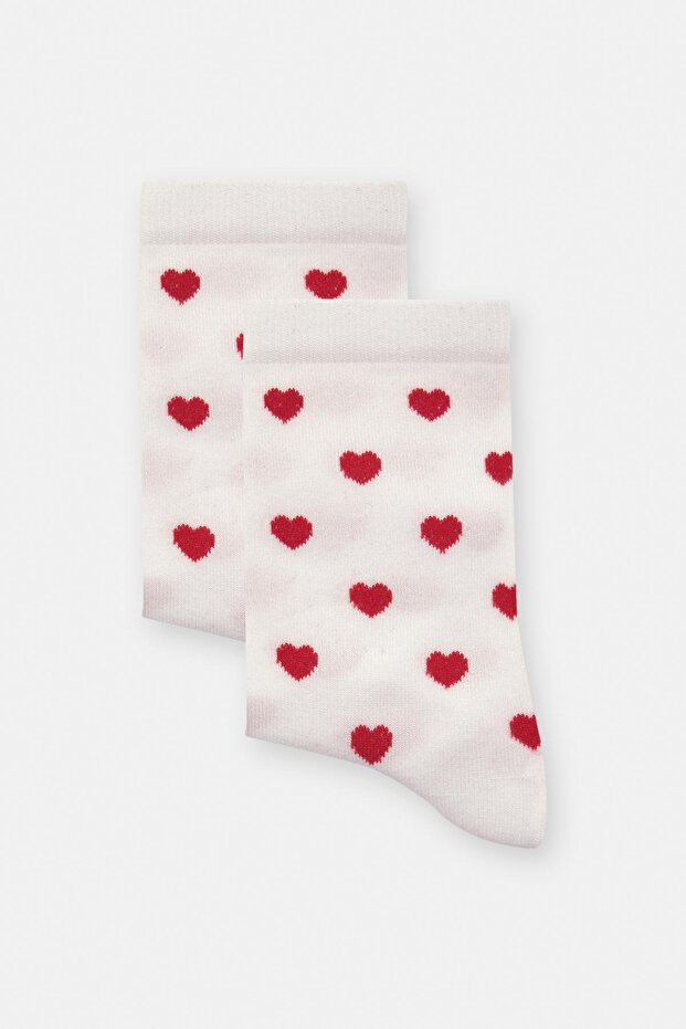 Kalp desenli çorap - 3
