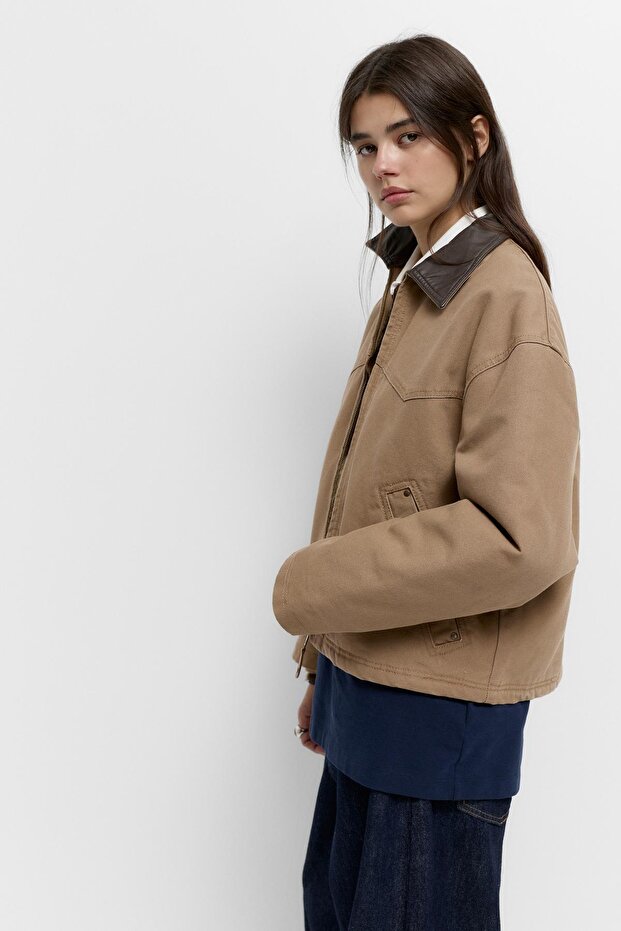 Yaka detaylı dikişli ceket - 7