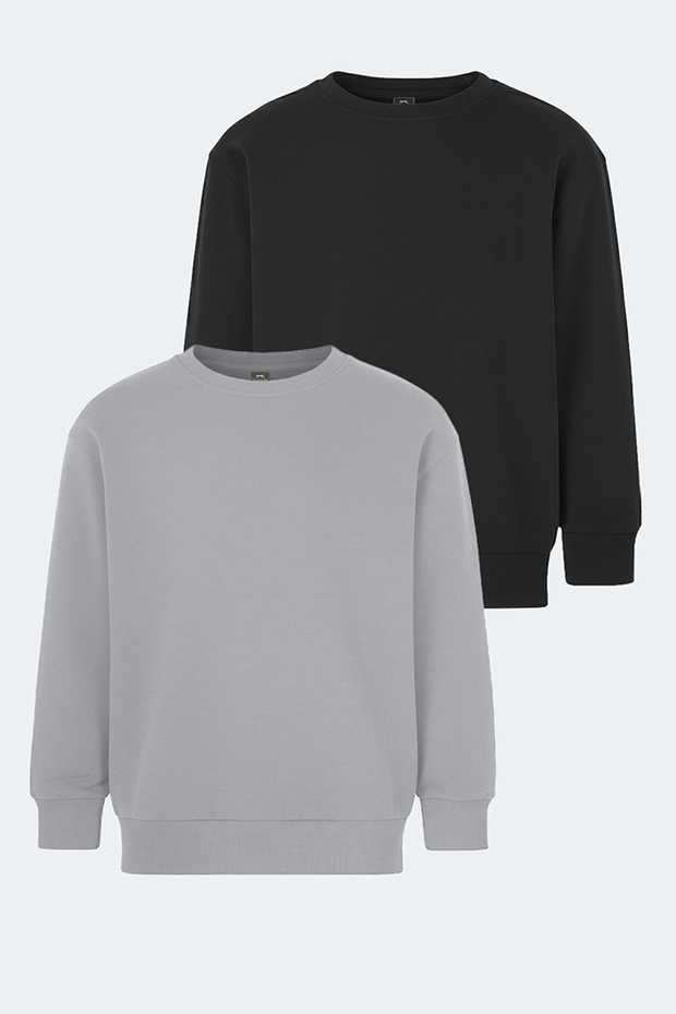 Logan Set of 2 Unisex Children's Black - Stone Gray Sweatshirt