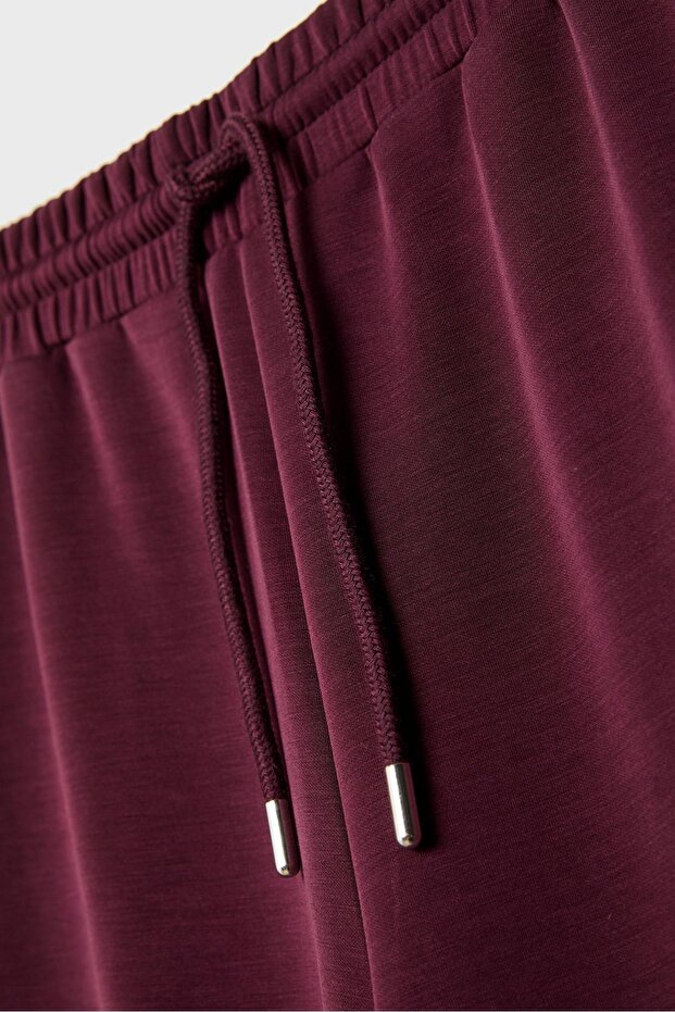 Yumuşak dokulu palazzo jogger pantolon - 7