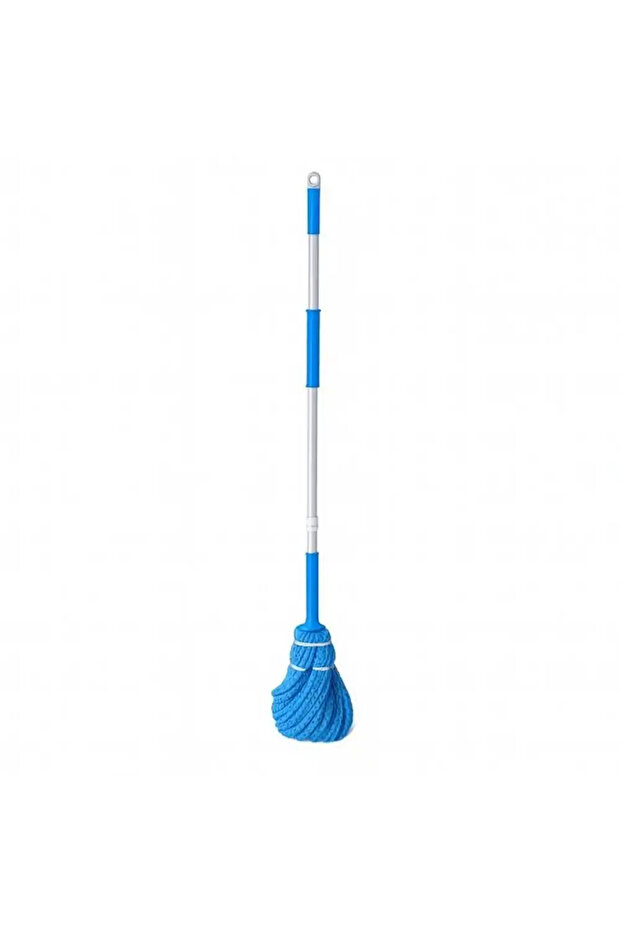 Telescopic Mop With Adjustable Twist Mop Head And Metal Handle Self-Locking Function- Blue