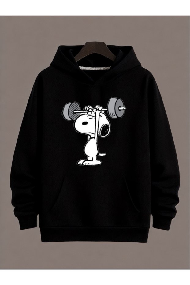 Unisex Snoopy Colorful Custom Printed Cotton Oversize Hooded Sweatshirt