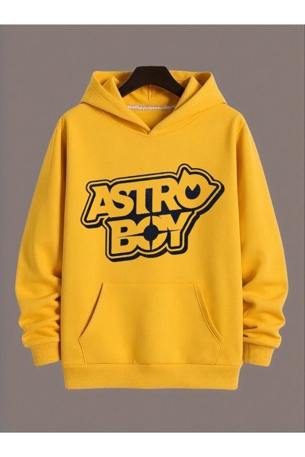 Unisex Astro Boy Colorful Custom Printed Cotton Oversize Hooded Sweatshirt