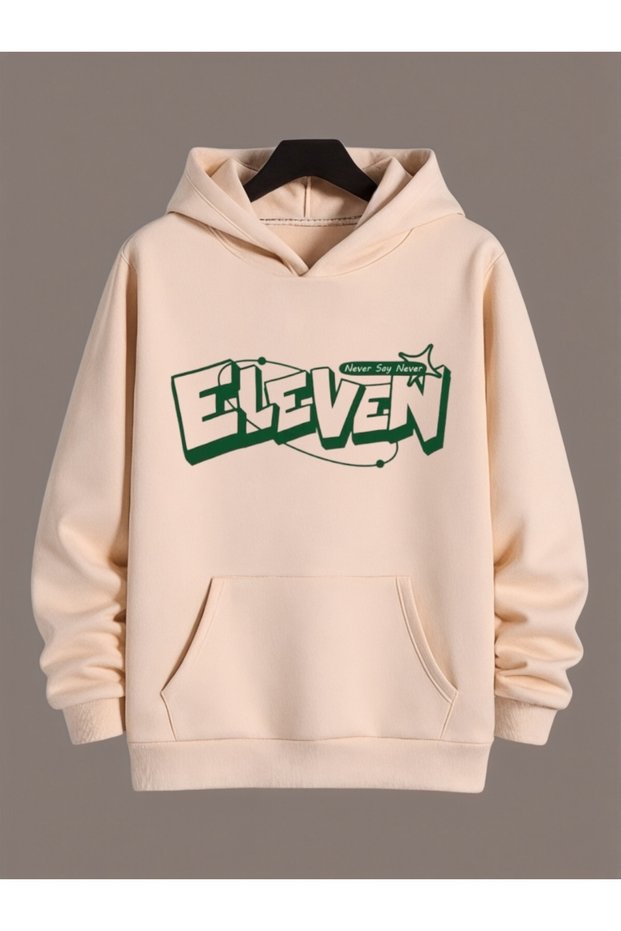 Unisex Eleven Colorful Custom Printed Cotton Oversize Hooded Sweatshirt