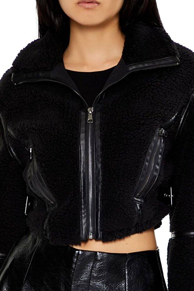 Suni Kürk Deri Ceket - 5