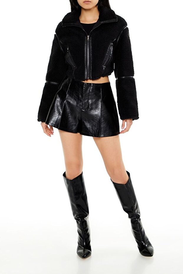 Suni Kürk Deri Ceket - 4