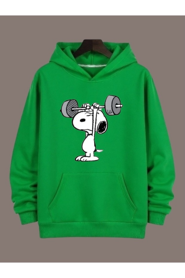 Unisex Snoopy Colorful Custom Printed Cotton Oversize Hooded Sweatshirt