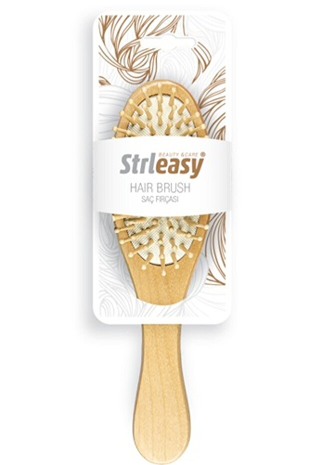 Strleasy 6674 Wooden Hair Brush - Medium Size