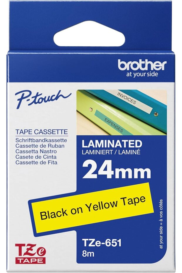 Genuine TZe-651 24mm Standard Laminated Label Tape Replacement for Label Printers, B