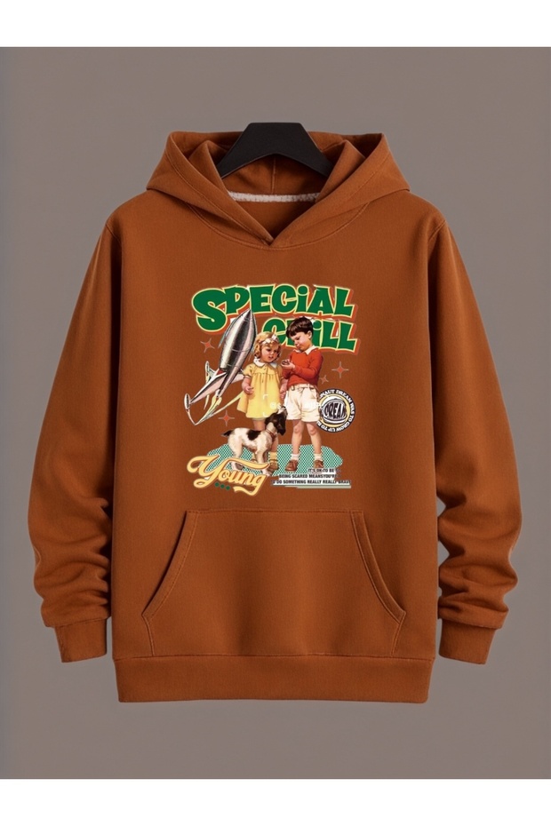 Unisex Special Chill Colorful Custom Printed Cotton Oversize Hooded Sweatshirt