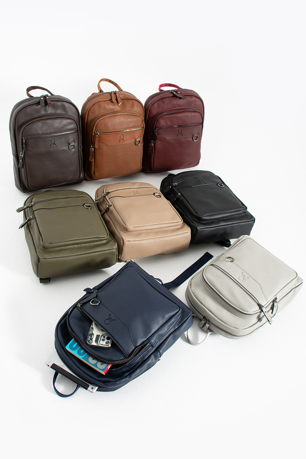 Leather Stylish and Functional Men's Backpack - 2