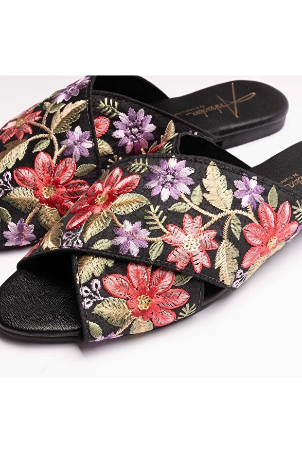 Rose Lace Women Flat Handcrafted by Artisticas Eco-Friendly Elegance with Embroidery All-Day Comfort