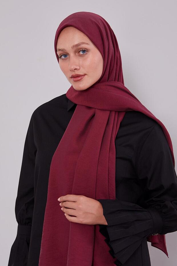 Dark Red Plain Adria Shawl - 1