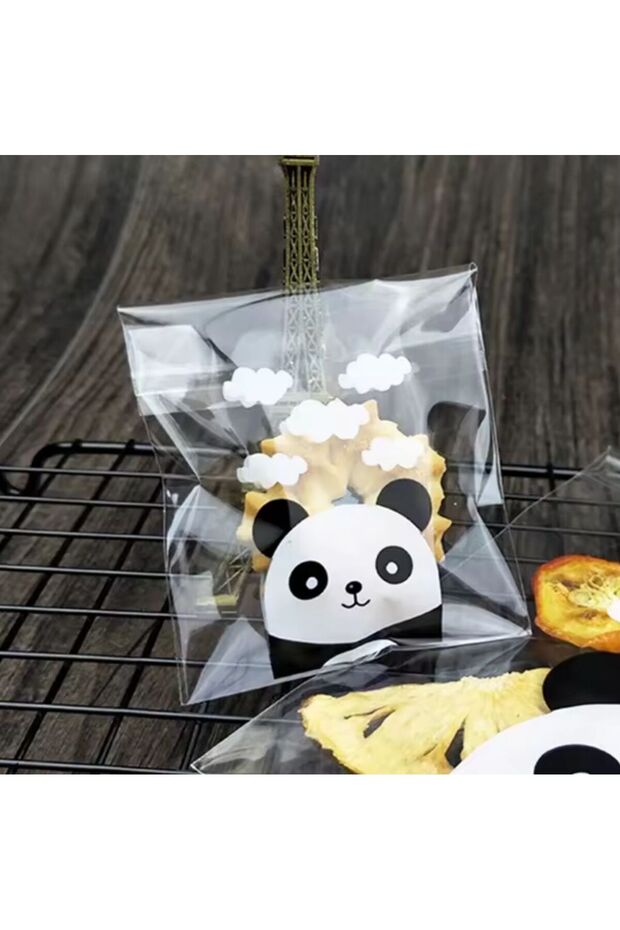 Pandalı Kurabiye Poşeti, Çikolata, Şeker Poşeti, Hediyelik Poşeti, Bantlı Jelatin OPP 7x7 95 Adet - 5