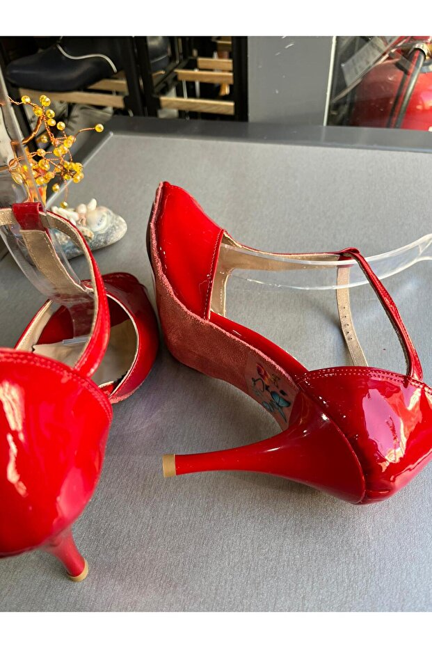T MODEL KIRMIZI RUGAN 8,5 CM 13 PONT TANGO, DANS VE SALON AYAKKABISI - 5