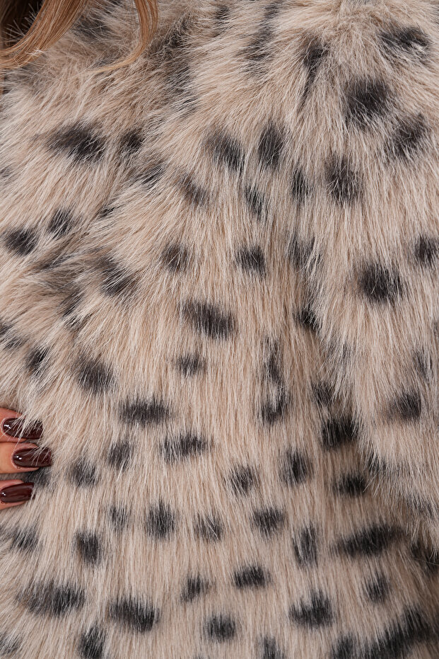 Crop Boy Basic Yaka Tüylü Ceket - 8