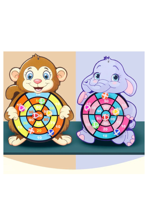 Dart Game for Kids with 3 Velcro Balls - Monkey Design - 3