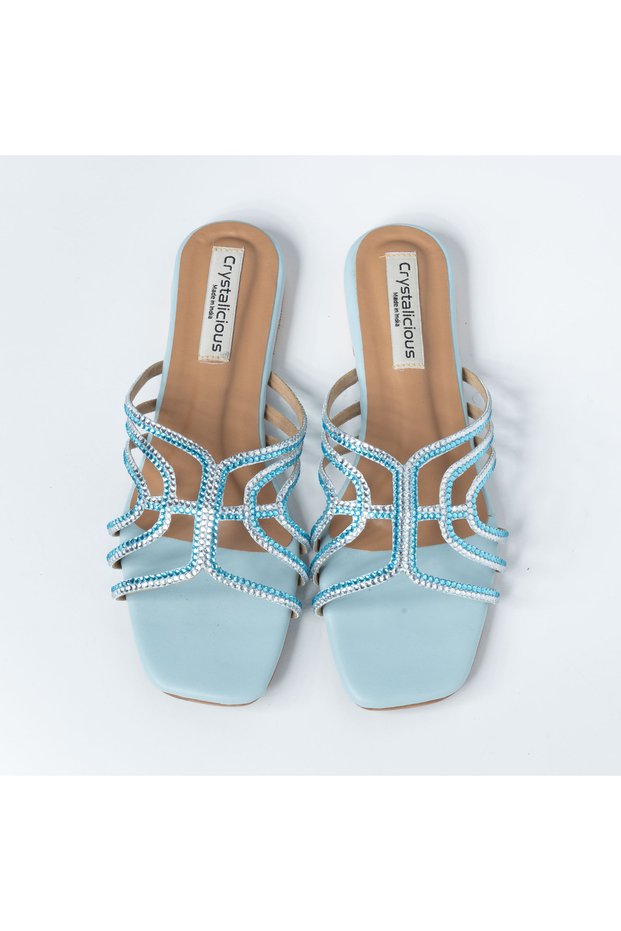 Zeel Handcrafted by Artisans Women Flat Rhinestone Luxurious Unique Style Comfort For All-Day Wear