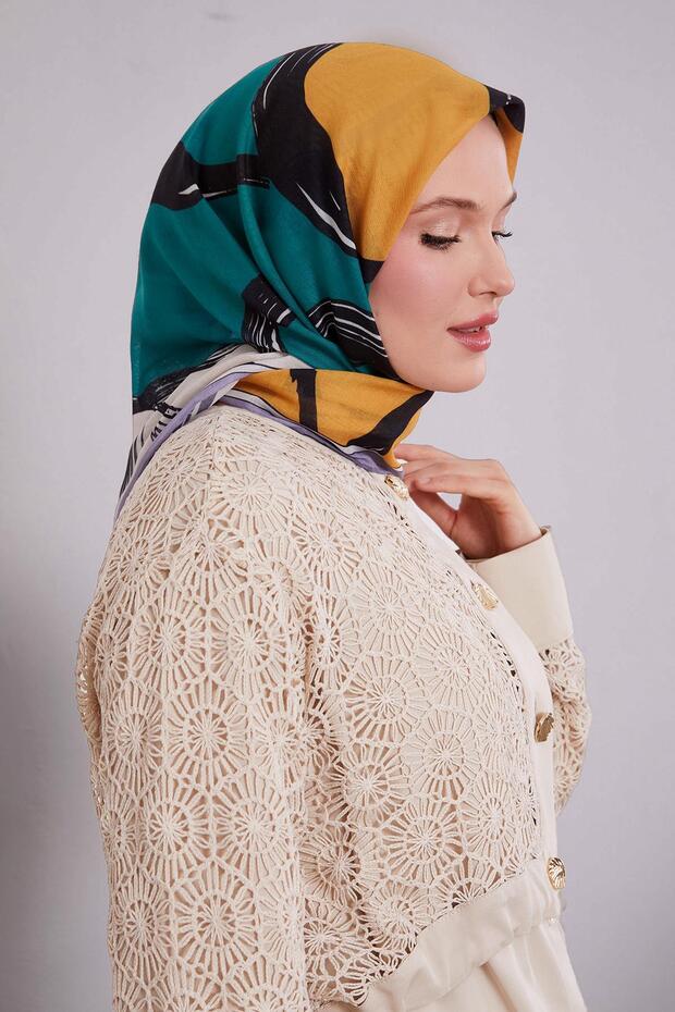 Lilac Abstract Pattern Soft Scarf - 1