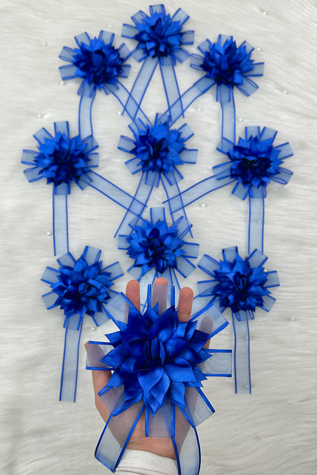Cobalt Blue Bundle Ornament, Bride Groom Dowry Wedding Engagement Convoy Bride Car Circumcision Henna Ornament 5 Pieces
