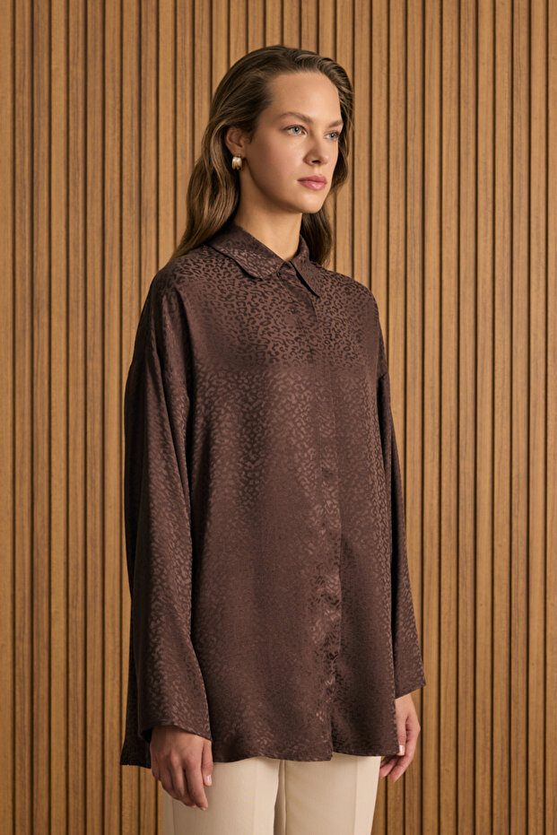 Dokusu Desenli Rayon Gömlek - 5