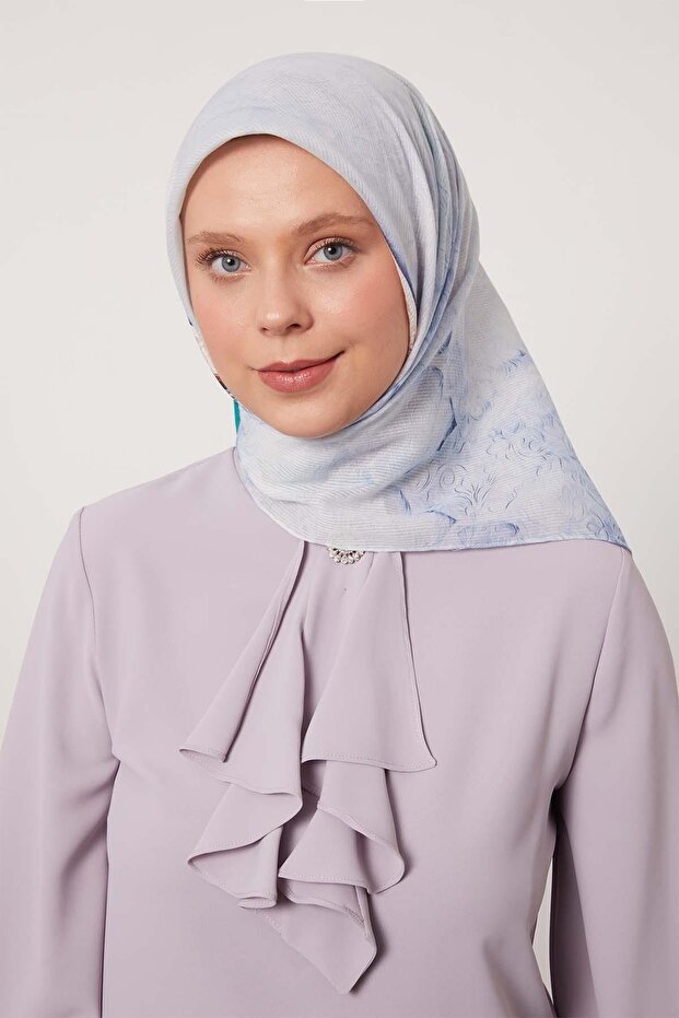 وشاح قطني بنمط شريط بنفسجي - 2