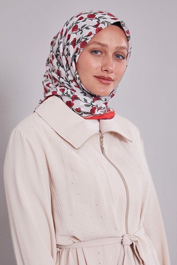 وشاح ناعم بنمط اللبلاب الأحمر - 1