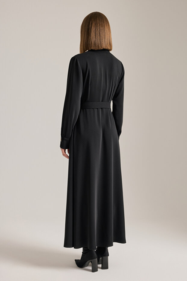 Hakim Yaka Dökümlü Elbise - 6