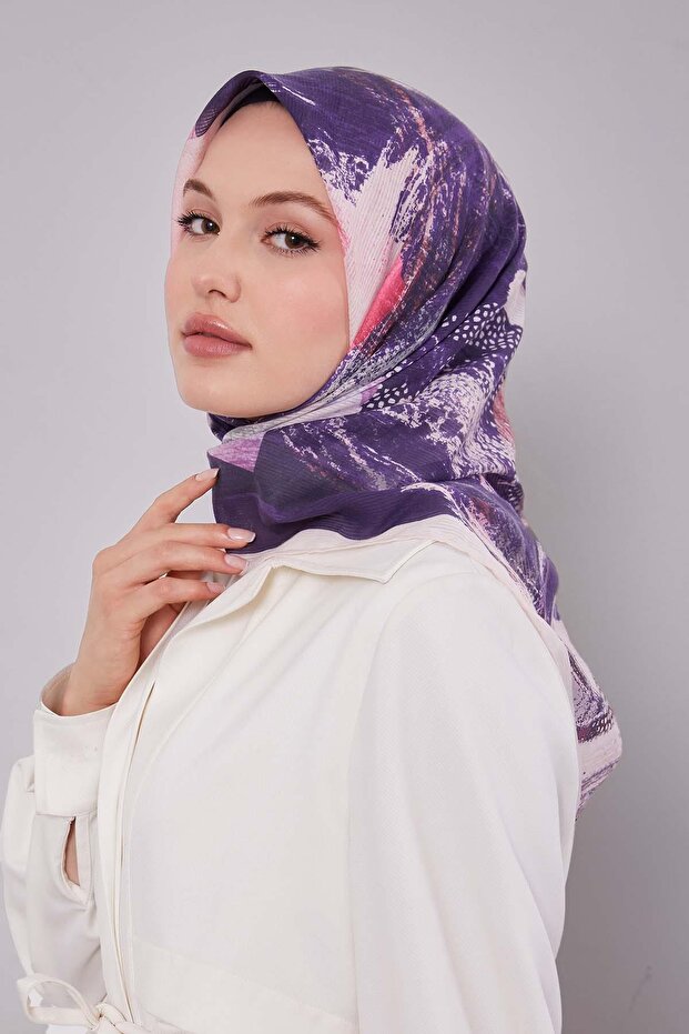 وشاح قطني بنمط فرشاة كريمية - 2