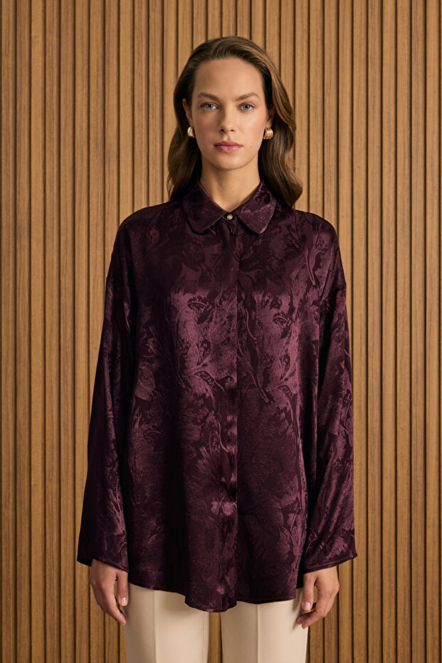 Dokusu Desenli Rayon Gömlek - 2