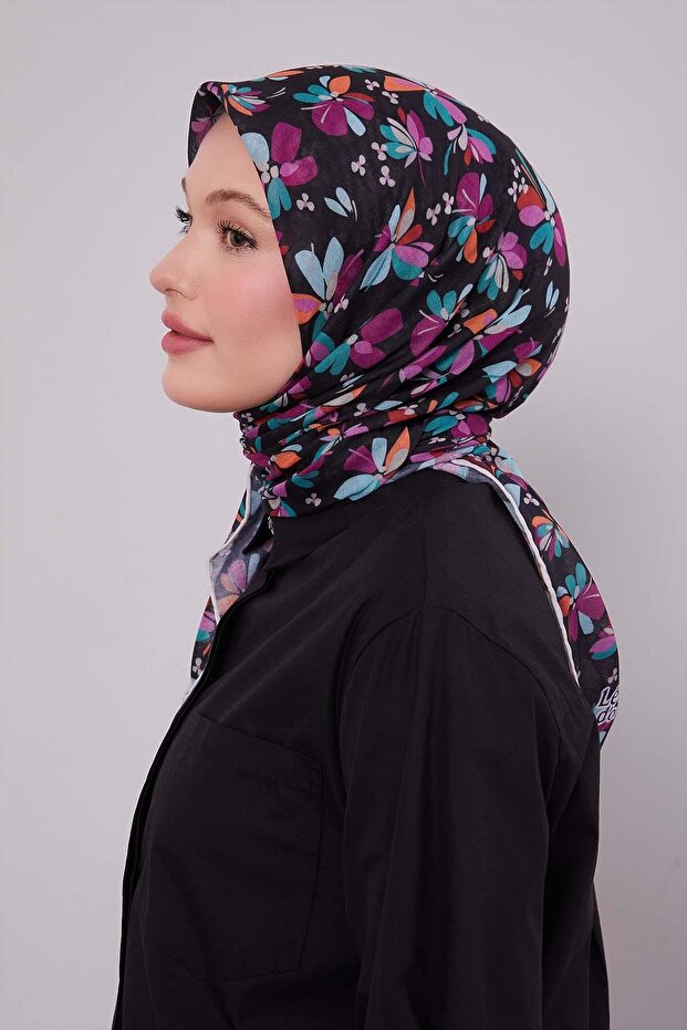 Mink Flower Pattern Soft Scarf - 2