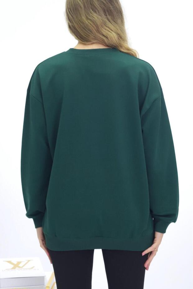 Kadın Basic 2 İplik Düz Sweatshirt - 4