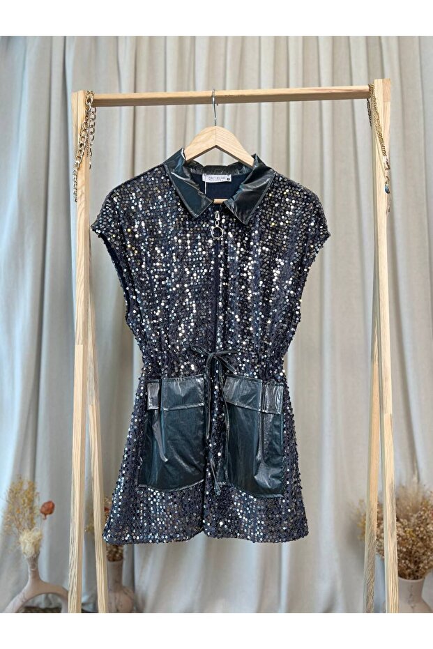 Işıltılı modern yelek - 4