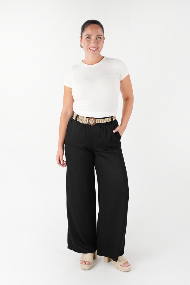 Thin Viscose Pants with Elastic Waist