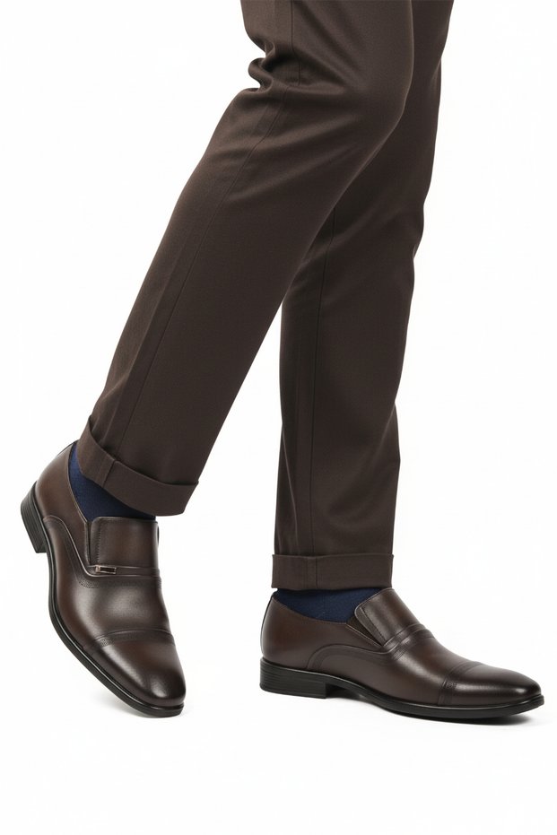 Brown Genuine Leather Non-Slip Sole Men's Classic Shoes 974 m