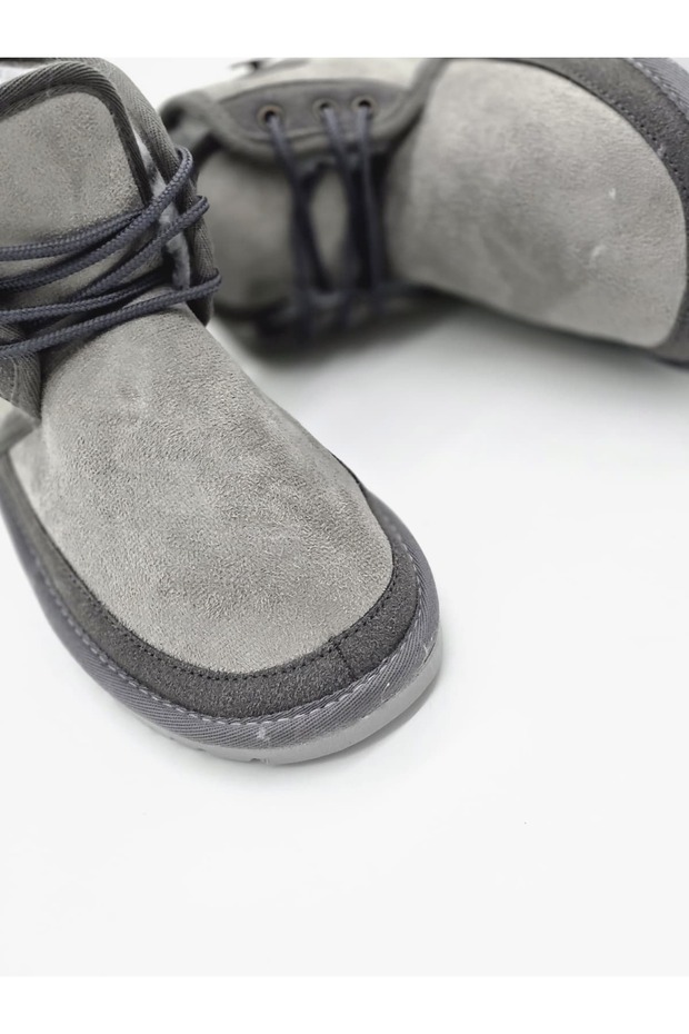 Mini Bağcıklı İnce Taban Bot Gri - 5