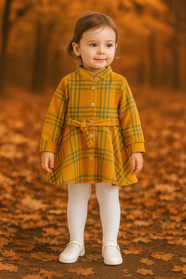 Girl's Woodcutter Fabric Monthly Dress 6-12-18-24 Months
