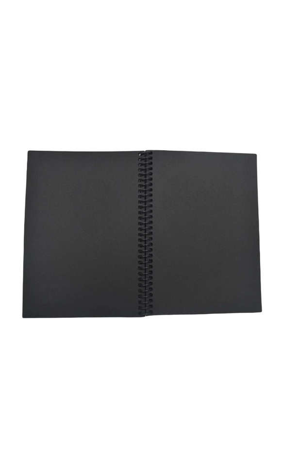 A5 Black Pages Spiral Bound Unlined Notebook 40 Sheets - Special Design Notebook for Sketching, Drawing and Hobby
