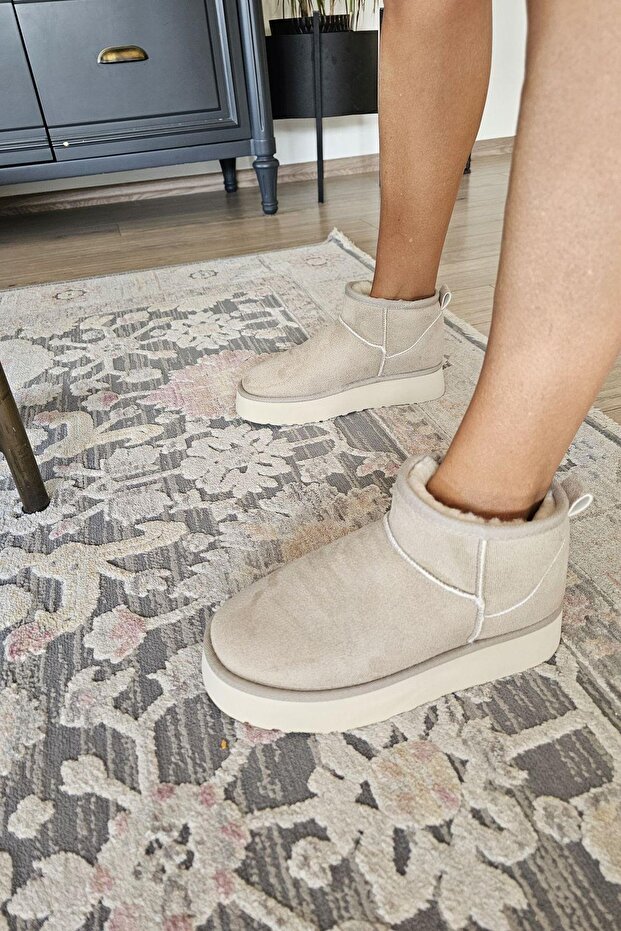 OPS 2AK Topukla Kadın İçi Kürklü Kalın Tabanlı Kısa Bot - 3