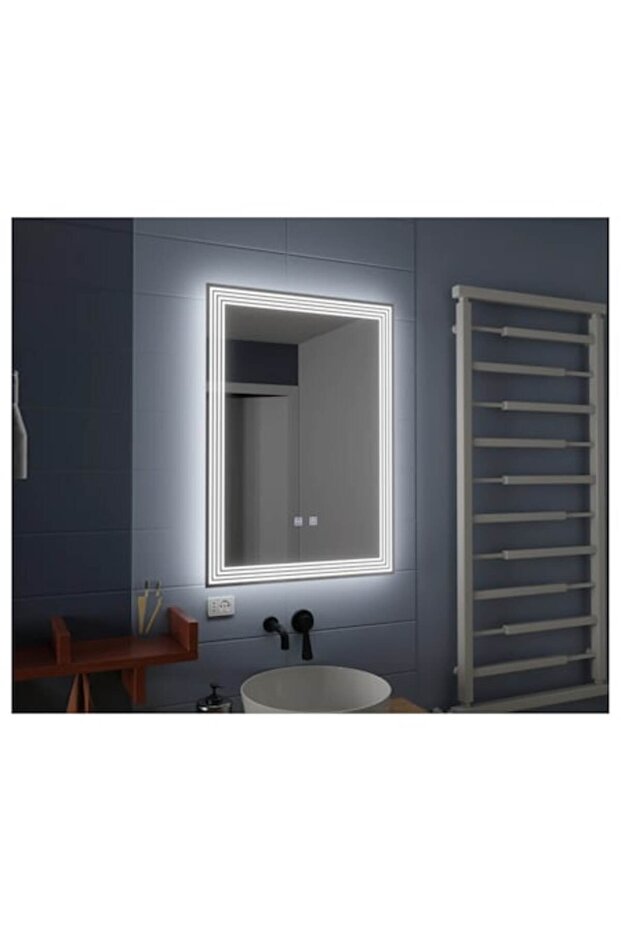 Rectangular LED Mirror with Defrost, 60x80cm, ADIS Basic Touch - 1
