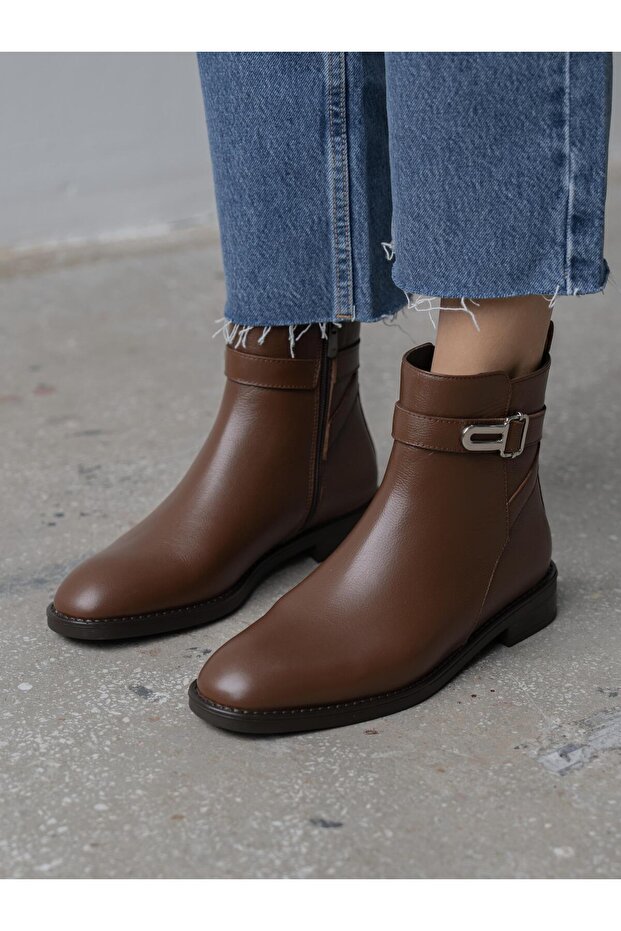 Huve Taba Hakiki Deri Kadın Bot - 4