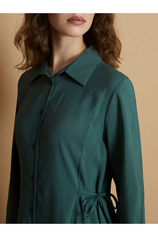 LCW Modest Yeşil Modal Karışımlı Gömlek Elbise - 2
