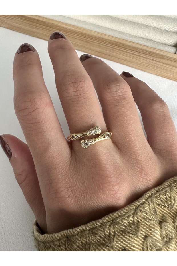 Gold Stone Bone Ring - 3