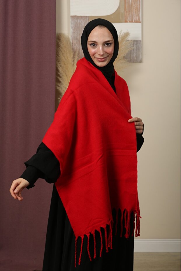 Double-Sided Solid Color Winter Shoulder Shawl - 5