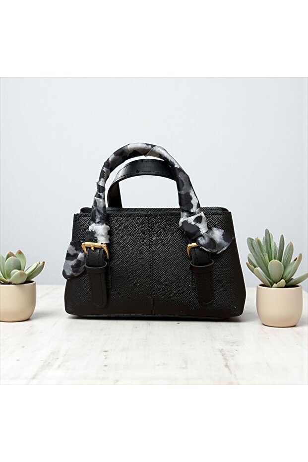 Women's Mini Hand Shoulder Bag with Scarf