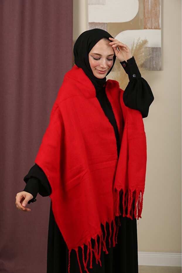 Double-Sided Solid Color Winter Shoulder Shawl - 3