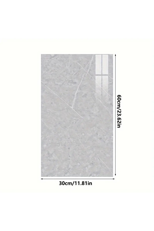 Gray Marble Patterned Aluminum Plastic Wall Sticker - 4