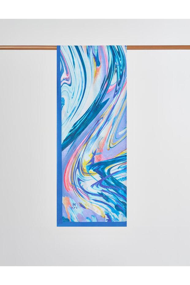 Fırça Desen Şal Mor - 1