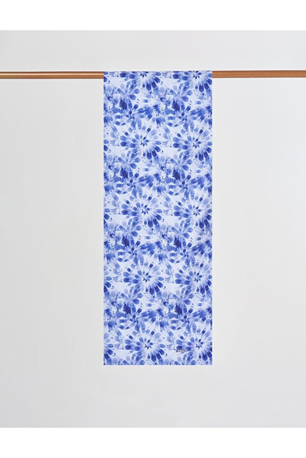 Batik Pattern Digital Print Shawl Indigo - 1