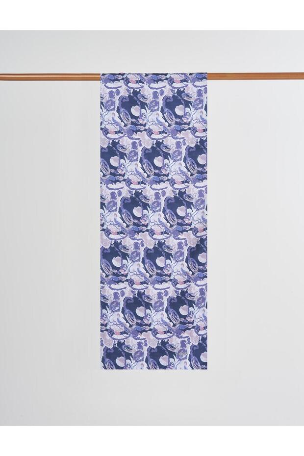 شال منقوش بالباتيك باللون الأزرق الداكن - 1